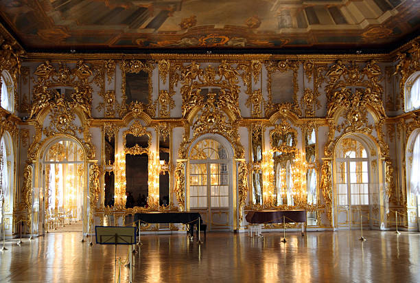 hall palace interior in Pushkin hall palace interior in Pushkin Saint-petersburg Russia palace stock pictures, royalty-free photos & images