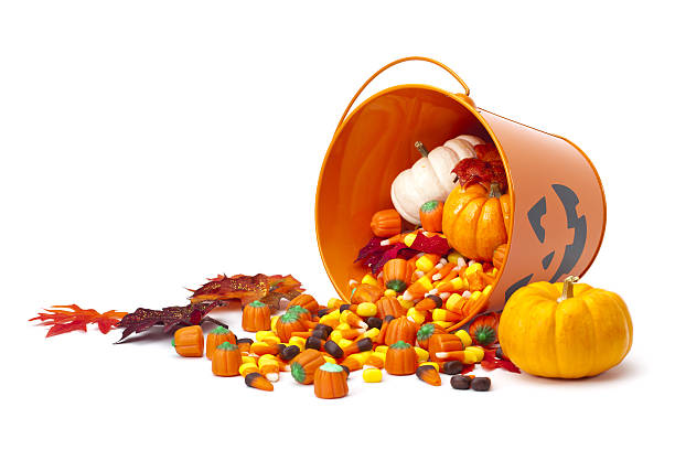 Halloween Candy Basket stock photo