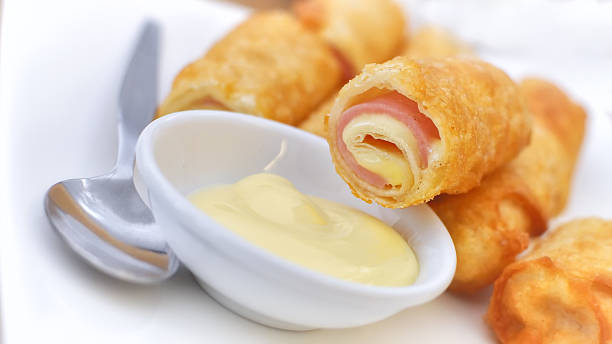 ham keju lumpia untuk pesta dan istirahat - lumpia potret stok, foto, & gambar bebas royalti