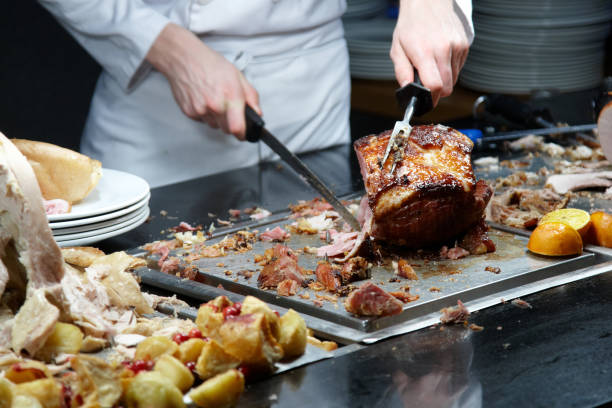 Ham roast carvery stock photo