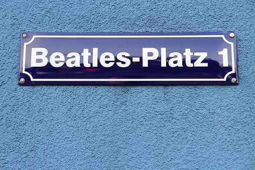 Hamburg, Germany - Beatles Square (Beatles Platz) in St. Pauli district.