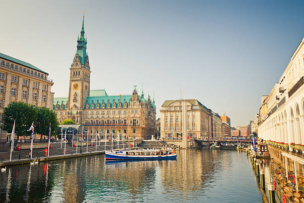 Hamburg Hamburg town hall and Alster river hamburg germany stock pictures, royalty-free photos & images