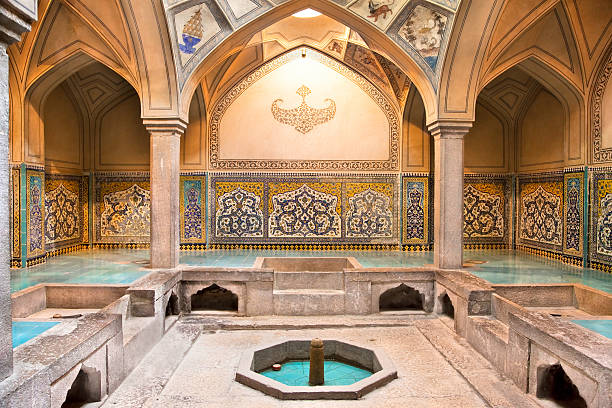 Hammam-e Ali Gholi Agha historic bath, Esfahan,  Iran Hammam-e Ali Gholi Agha historic bath, Esfahan, Isfahan, Iran turkish bath photos stock pictures, royalty-free photos & images