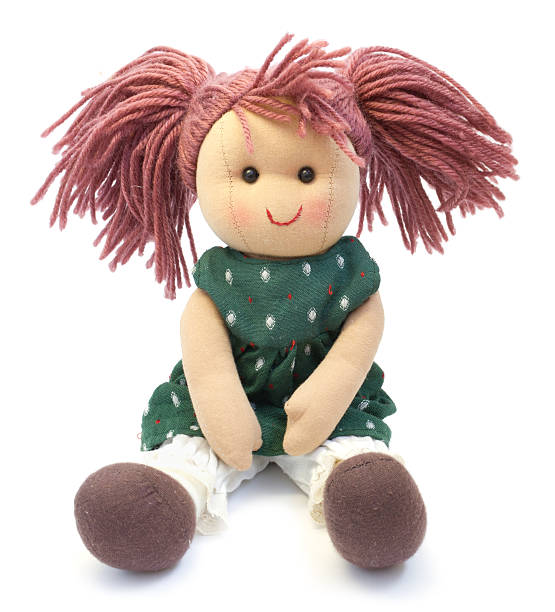 hand made doll isolated Doll made by hand. on a white background doll stock pictures, royalty-free photos & images