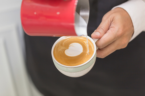 Hand Of Barista Pouring Milk Make Coffee Latte Art With White Cup In Cofee Shop Heart Coffee Latte Art Stock Photo Download Image Now Istock,Eggplant Recipes Thai