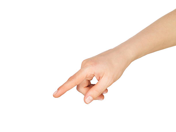 Hand pointing down Hand pointing down isolated on a white background human arm stock pictures, royalty-free photos & images