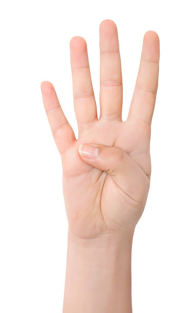 Четыре пальчика. Четыре пальца. Жест 4 пальца. Жест 4 пальца без большого. Рука показывает 4 пальца.