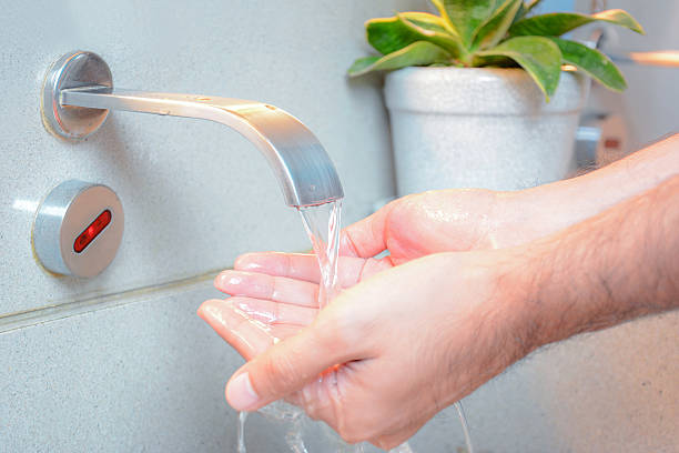 Hand washing stock photo