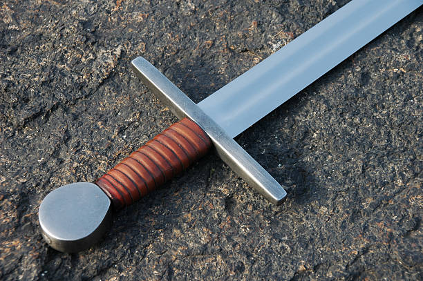 handhold of a medieval sword stock photo