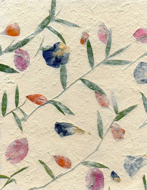 Handmade Papers - Pressed Flowers stock photo