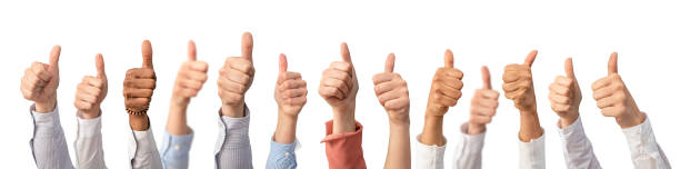 Hands showing the thumb and the symbol ok concept. Hands showing the thumb and the symbol ok. Concept of winning people, winners. business thumbs up stock pictures, royalty-free photos & images