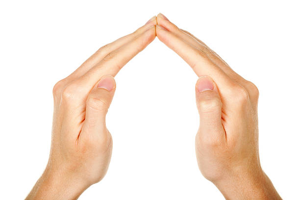 Hands Showing Triangle Symbol stock photo