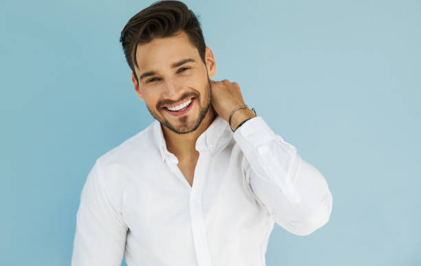 Handsome man Portrait of sexy smiling male model only men stock pictures, royalty-free photos & images