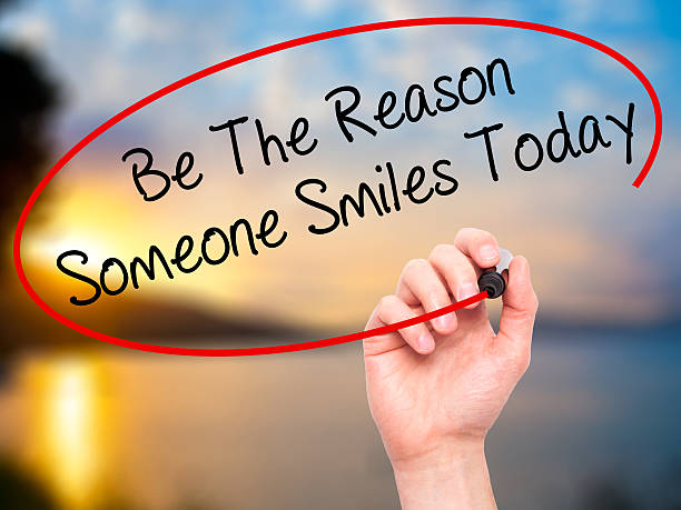 Handwriting Be The Reason Someone Smiles Today stock photo