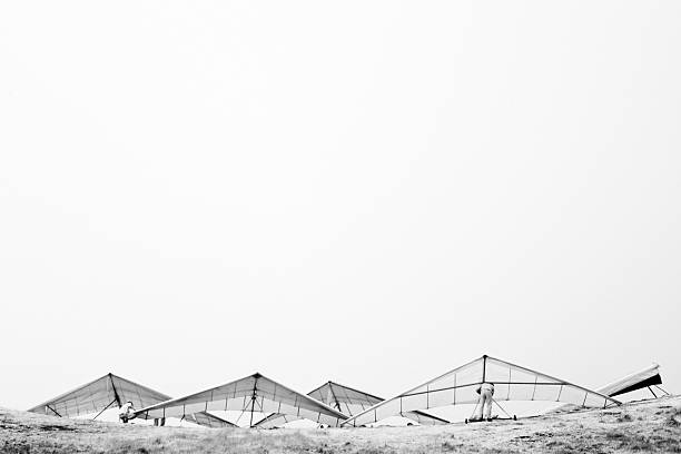 Hang Gliders in Infrared stock photo