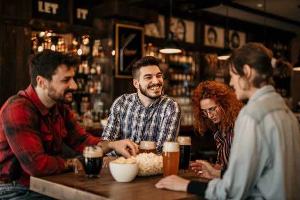 Hanging out afterwork stock photo