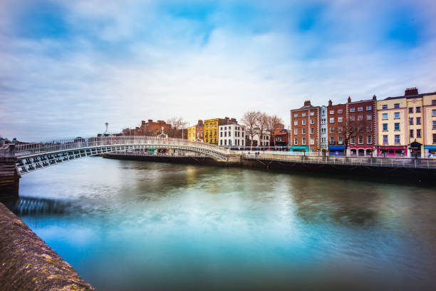 Old architecture in Dublin by the river Liffey