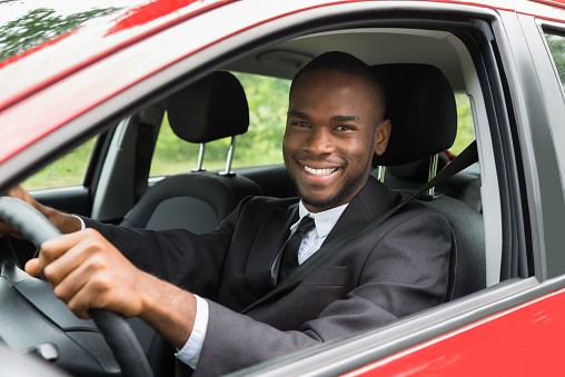 Happy Businessman Driving Car Stock Photo - Download Image Now - iStock