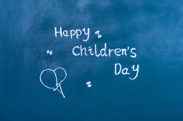 Happy children day background Happy children day Writing in chalk background happy childrens day stock pictures, royalty-free photos & images