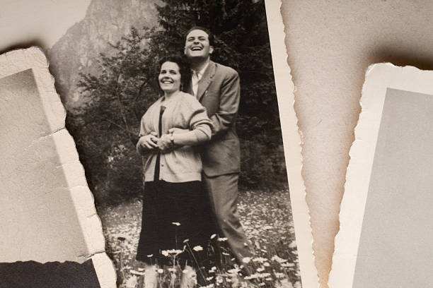 Happy couple Vintage photos.  holding photos stock pictures, royalty-free photos & images