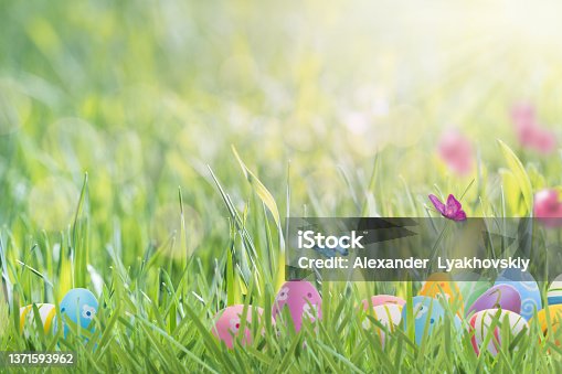 istock Happy Easter background or greeting card. 1371593962