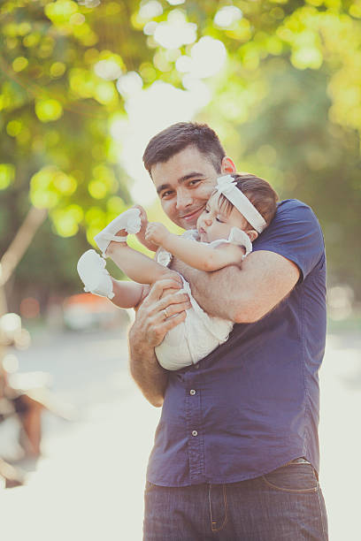 Happy Father with Little Daughter stock photo