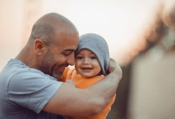 Happy Father with Little Son stock photo