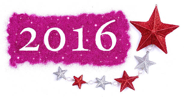 Happy new year 2016 Happy new year 2016 written with pink glitters, isolated on white happy new year card 2016 stock pictures, royalty-free photos & images
