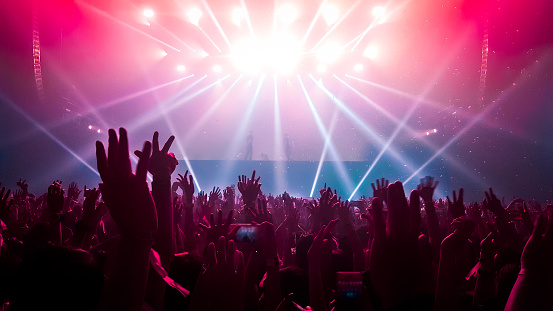 Happy People Dance In Nightclub Party Concert Stock Photo - Download ...