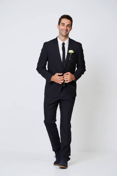 Happy smart groom Happy smart groom in black suit, portrait tuxedo stock pictures, royalty-free photos & images