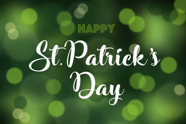 Happy St. Patrick's Day Happy St Patrick's day on a defocused bokeh background stock photo. st patricks day stock pictures, royalty-free photos & images
