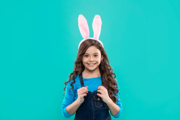 happy teen girl in funny bunny ears for easter holiday, happy easter happy teen girl in funny bunny ears for easter holiday, happy easter. easter sunday stock pictures, royalty-free photos & images