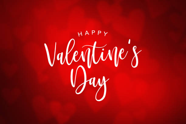 Happy Valentine's Day Holiday Text Happy Valentine's Day Holiday Text Over Red Gradient Heart Background happy valentines day stock pictures, royalty-free photos & images