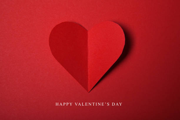Happy Valentines day Happy Valentines day, Red Heart from paper. Good Holiday Card. happy valentines day stock pictures, royalty-free photos & images