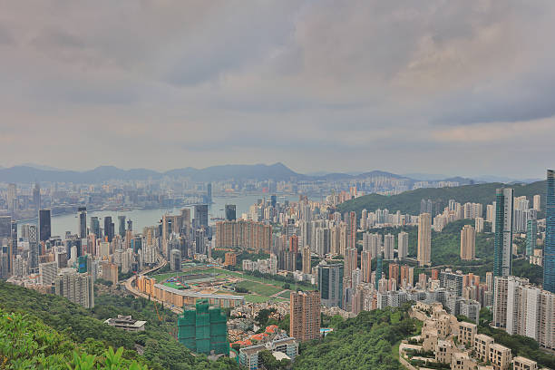 Happy Valley Racecourse and Causeway Bay stock photo