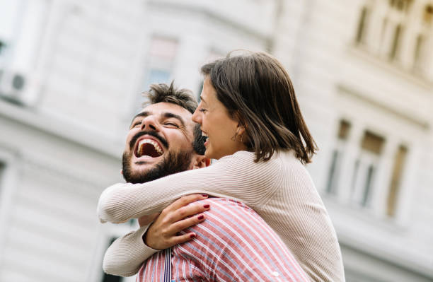 Happy young couple stock photo