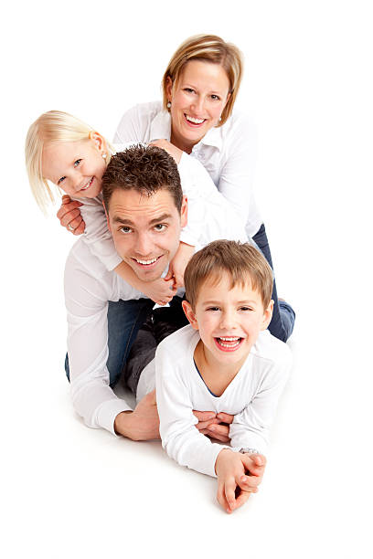 Happy young family stock photo