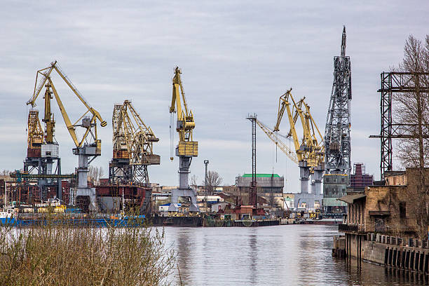Harbor in St Petersburg stock photo