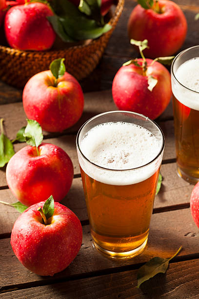 Hard Apple Cider Ale Hard Apple Cider Ale Ready to Drink cider stock pictures, royalty-free photos & images