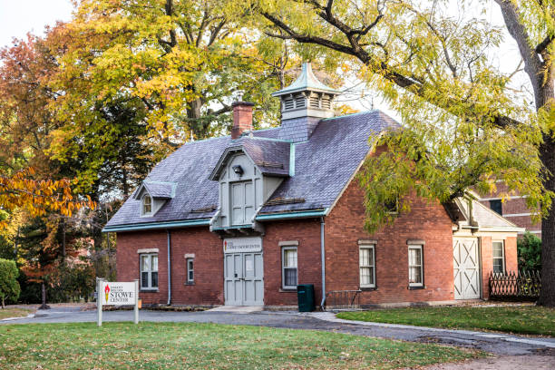 Harriet Beecher house in Hartford, Connecticut. The former home of Beecher serves as museum nowadays. stock photo