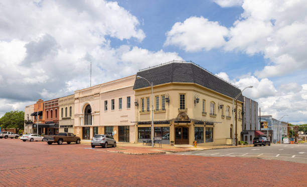 Harrison County Marshall, Texas, USA - June 28, 2021: The old business district on Houston Street marshall photos stock pictures, royalty-free photos & images