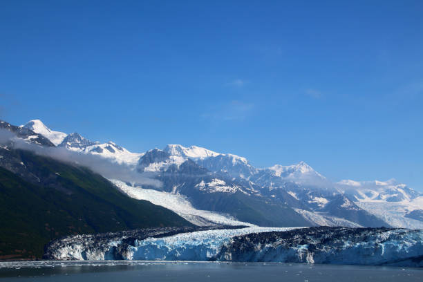 Harvard Glacier in the Prince William Sound, Alaska, United States stock photo