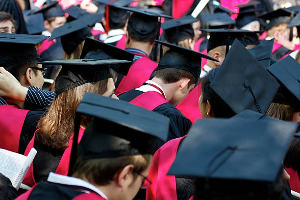 Harvard University Graduates on Commencement Day stock photo