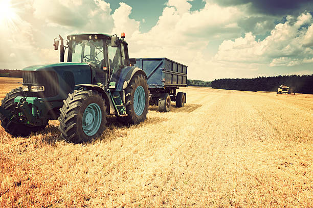 harvesting - tractor bildbanksfoton och bilder