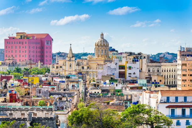 쿠바, 하바나 시내의 스카이 라인. - cuba 뉴스 사진 이미지