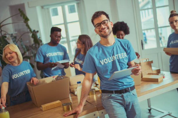 Having a good time while helping the society stock photo