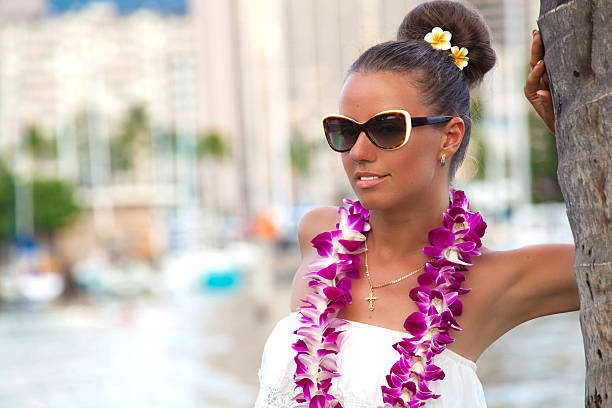 Hawaii woman stock photo