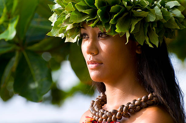 Hawaiian girl stock photo