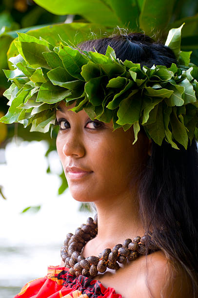 Hawaiian girl stock photo