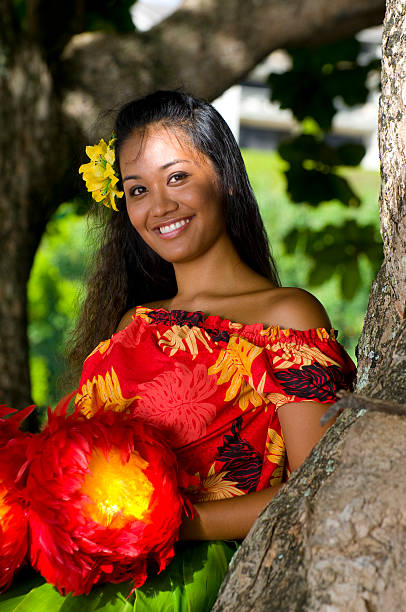 Hawaiian teenager stock photo